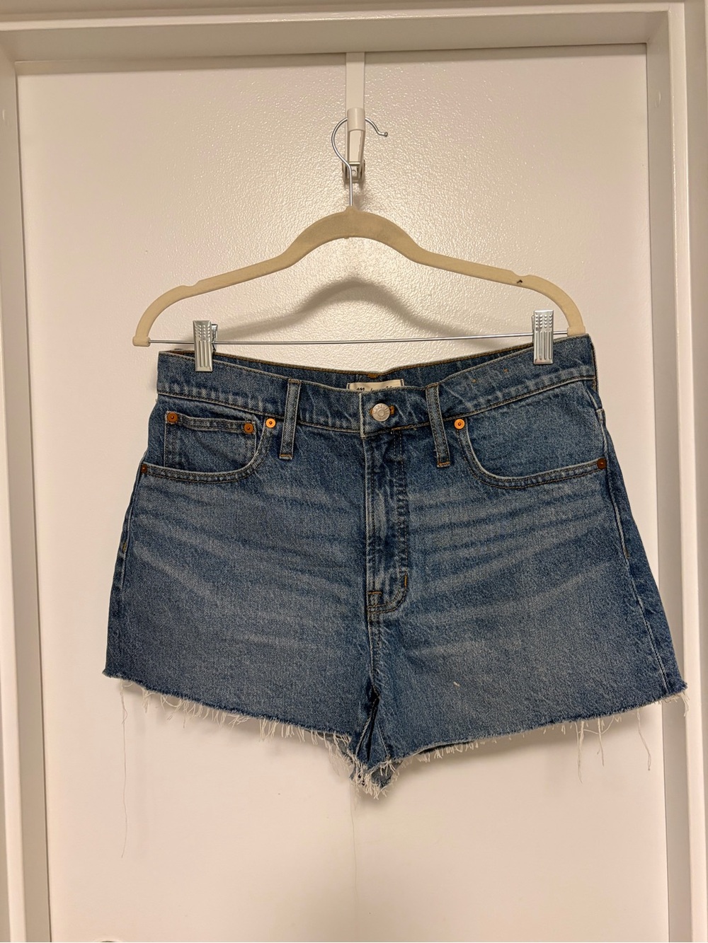 Madewell Classic High-Rise Blue Denim Shorts